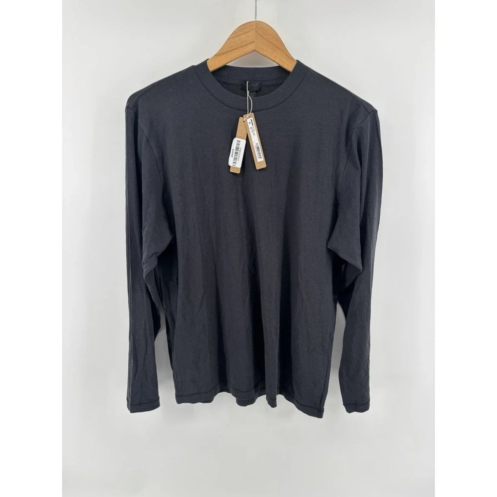 NWT SKIMS Boyfriend Long-Sleeve T-Shirt Sz M Modal Blend Onyx Cozy Soft Stretch